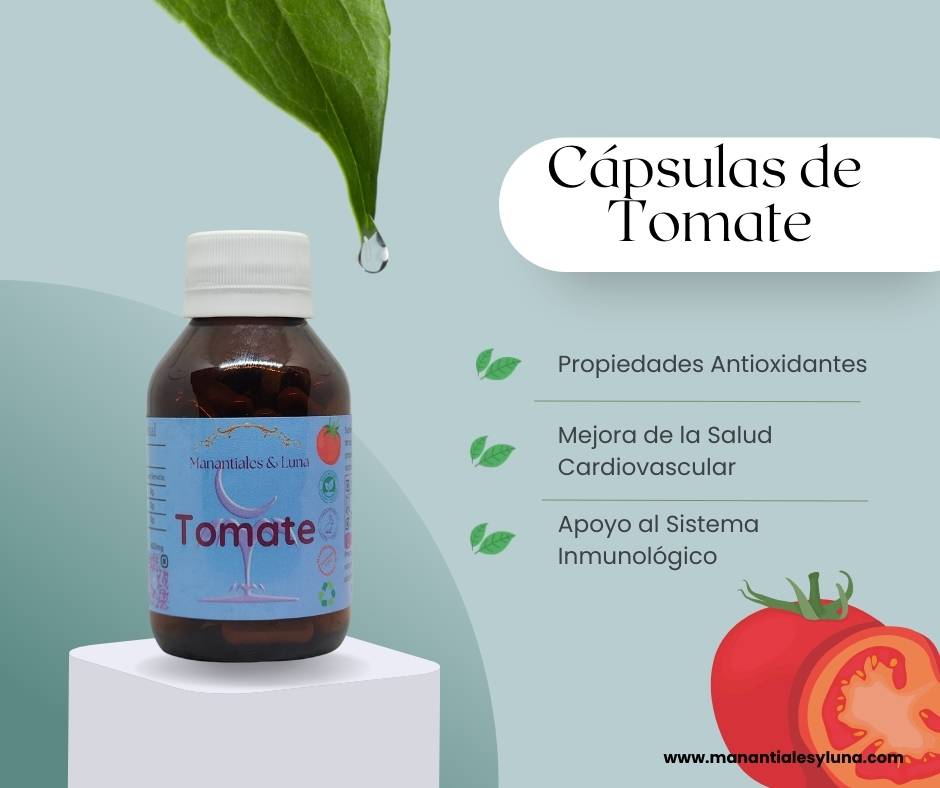 Tomate cap Frasco. Vidrio. Ámbar.
60cáp. 0.211mg
