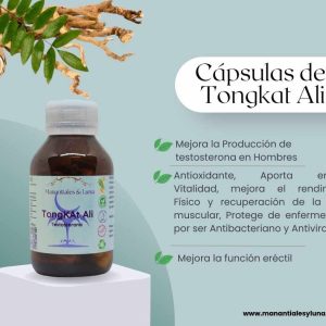 TongKat ali cap Frasco. Vidrio. Ámbar. 
60cáp. 0.445mg