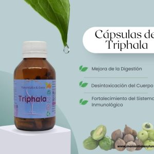 Triphala cap Frasco. Vidrio. Ámbar.
60cáp. 0.589mg
