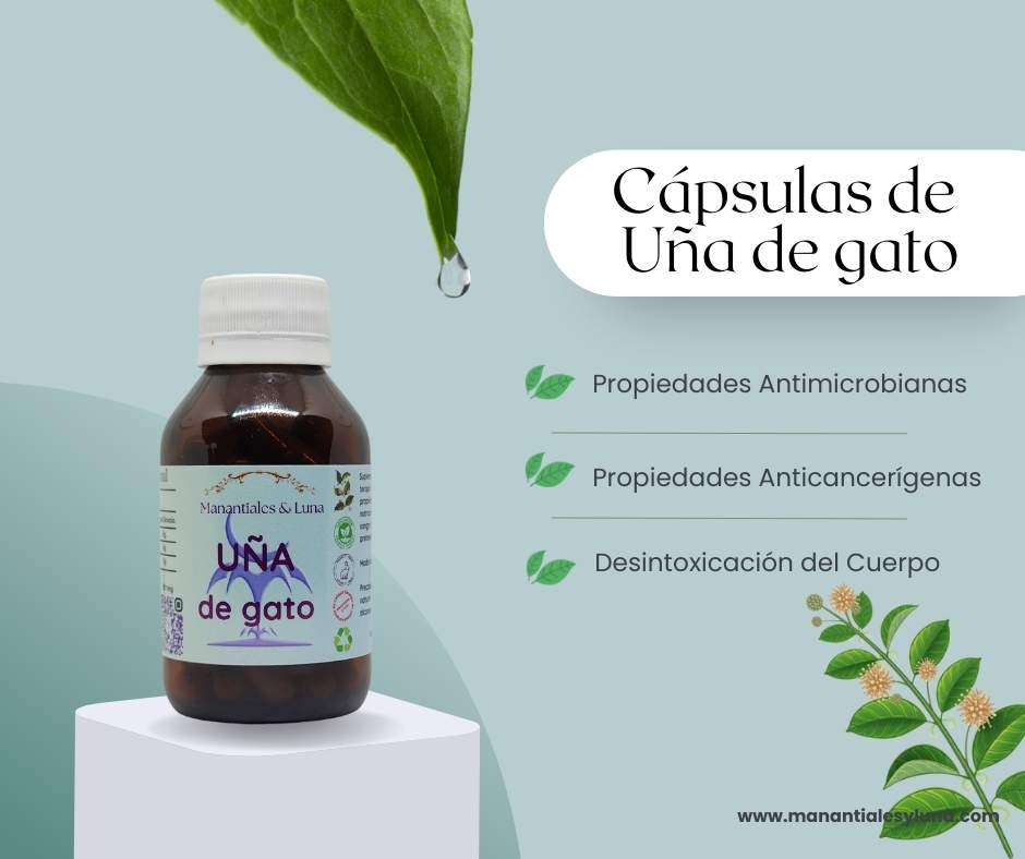 Uña de gato cap Frasco. Vidrio. Ámbar.
60cáp. 0.404mg