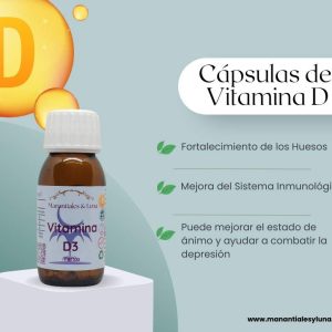 Vit D3 Perlas Frasco. Vidrio. Ámbar.
30perlas. 0.250mg