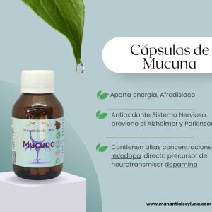 Mucuna Cap. Frasco. Vidrio. Ámbar. 
60cáp. 0.527mg