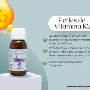 Vit k2 perlas Frasco. Vidrio. Ámbar. 
30perlas. 0.200mcg