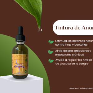 Anamu tm50 Frasco, vidrio, ambar, 50ml
c/gotero, Contiene Alcohol 98%
