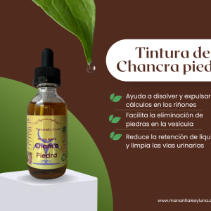 Chanca piedra tm50 Frasco, vidrio, ambar, 50ml
c/gotero, Contiene Alcohol 98%