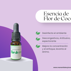 Flor de coco es Frasco ambar vidrio 10ml c/pipeta