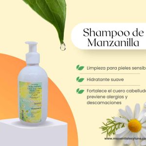 Manzanilla Sh. Botella plástico blanco c/bomba 250ml.